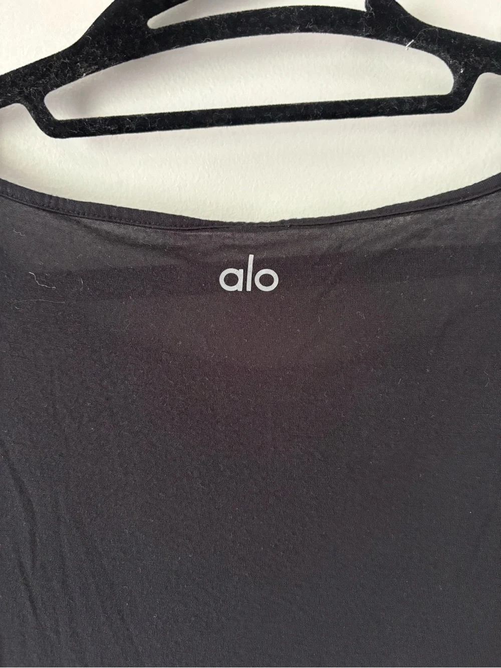 Alo black tshirt mesh vneck